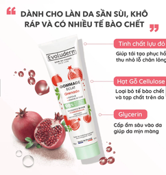 Tẩy TBC mặt thiên nhiên thuần chay Evoluderm tinh chất quả lựu 150g