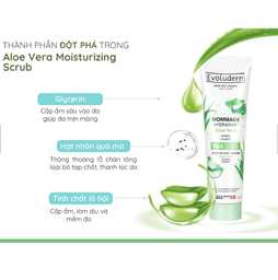 Tẩy TBC mặt thiên nhiên thuần chay Evoluderm tinh chất nha đam 150g 