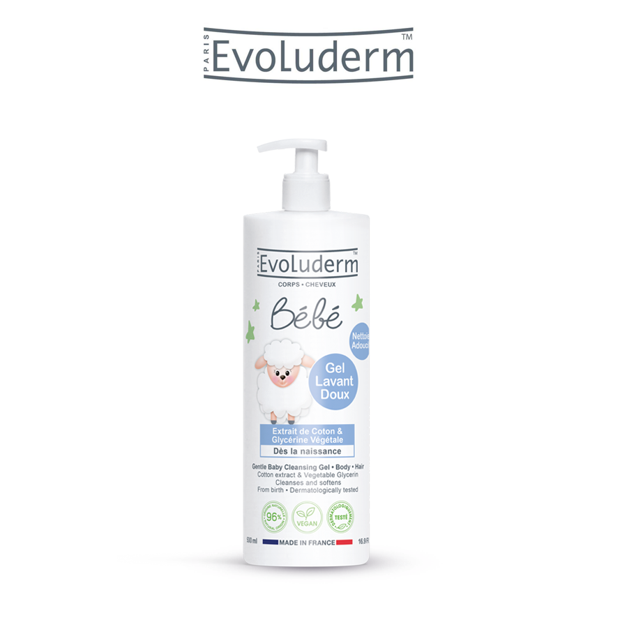 Sữa tắm gội thiên nhiên thuần chay Evoluderm dịu nhẹ cho bé 500ml (9135)