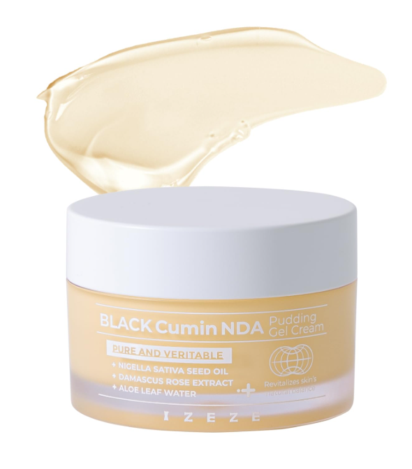 Kem Dưỡng Ẩm Dạng Gel IZEZE BLACK Cumin NDA Pudding Gel Hỗ Trợ Cải Thiện Độ Ẩm Và Căng Bóng Da 50ML