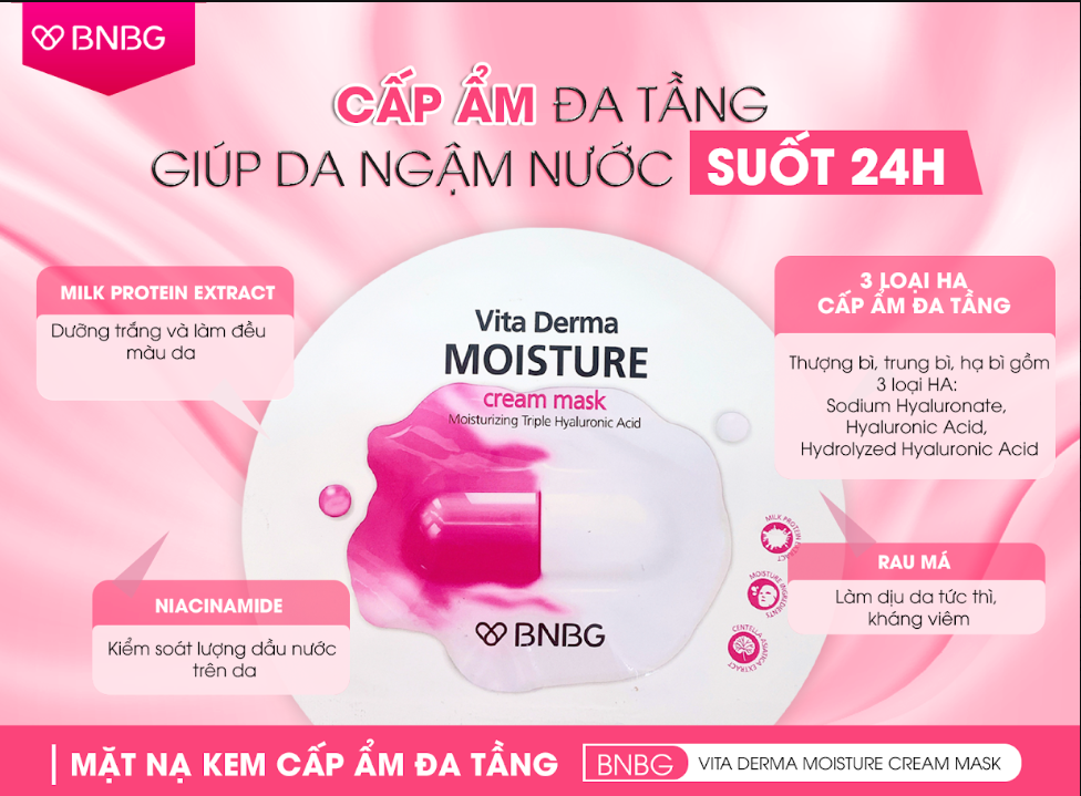 BNBG Vita Derma Moisture Cream Mask (10 sheets*30ml)