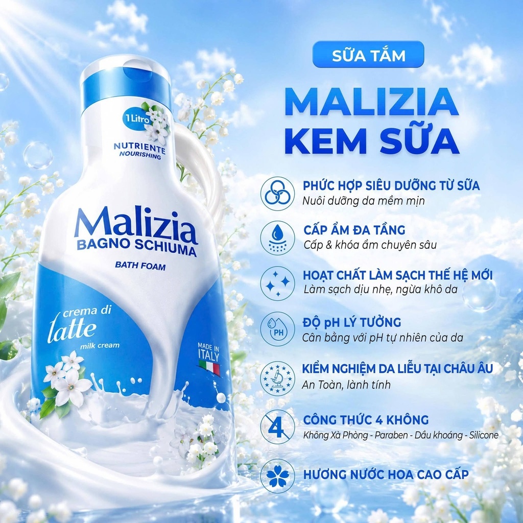 MALIZIA BAGNO SCHIUMA CREMA DI LATTE