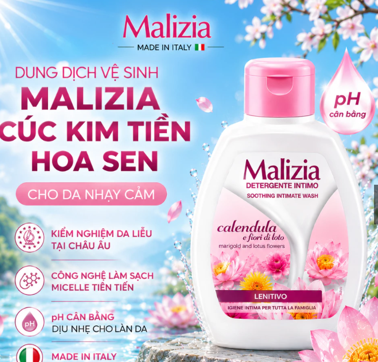 MALIZIA DETERGENTE INTIMO CALENDULA E FIORI DI LOTO