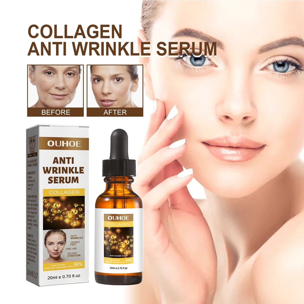 Tinh Dầu Chống Lão Hóa Collagen OUHOE, Cung Cấp Độ Ẩm, Căng Bóng Và Làm Mịn Nếp Nhăn Da Mặt Tinh Tế