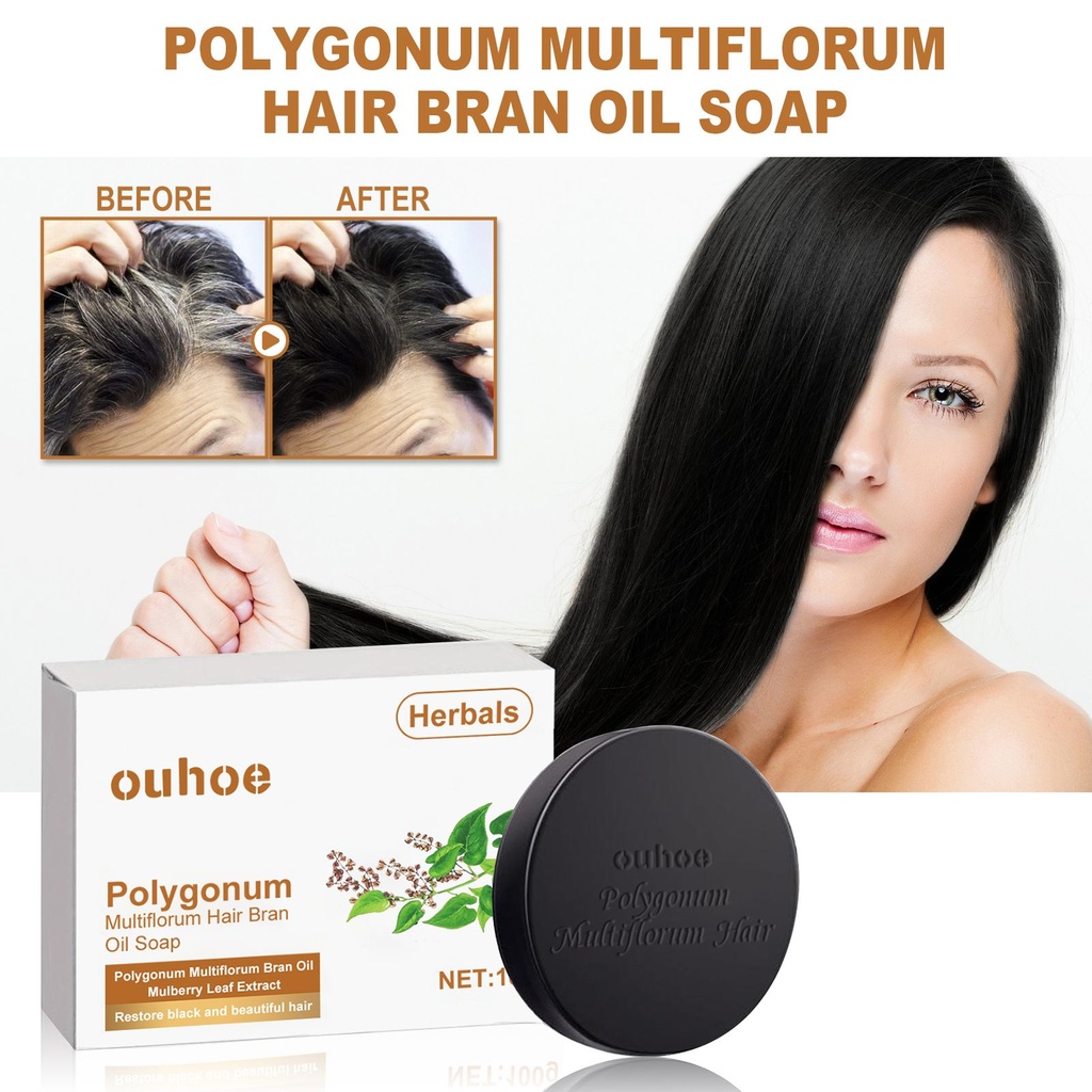 Xà Phòng Gội OUHOE Polygonum Multiflorum, Xà Phòng Dưỡng Tóc Đen Tự Nhiên Cấp Ẩm Chặt Chẽ