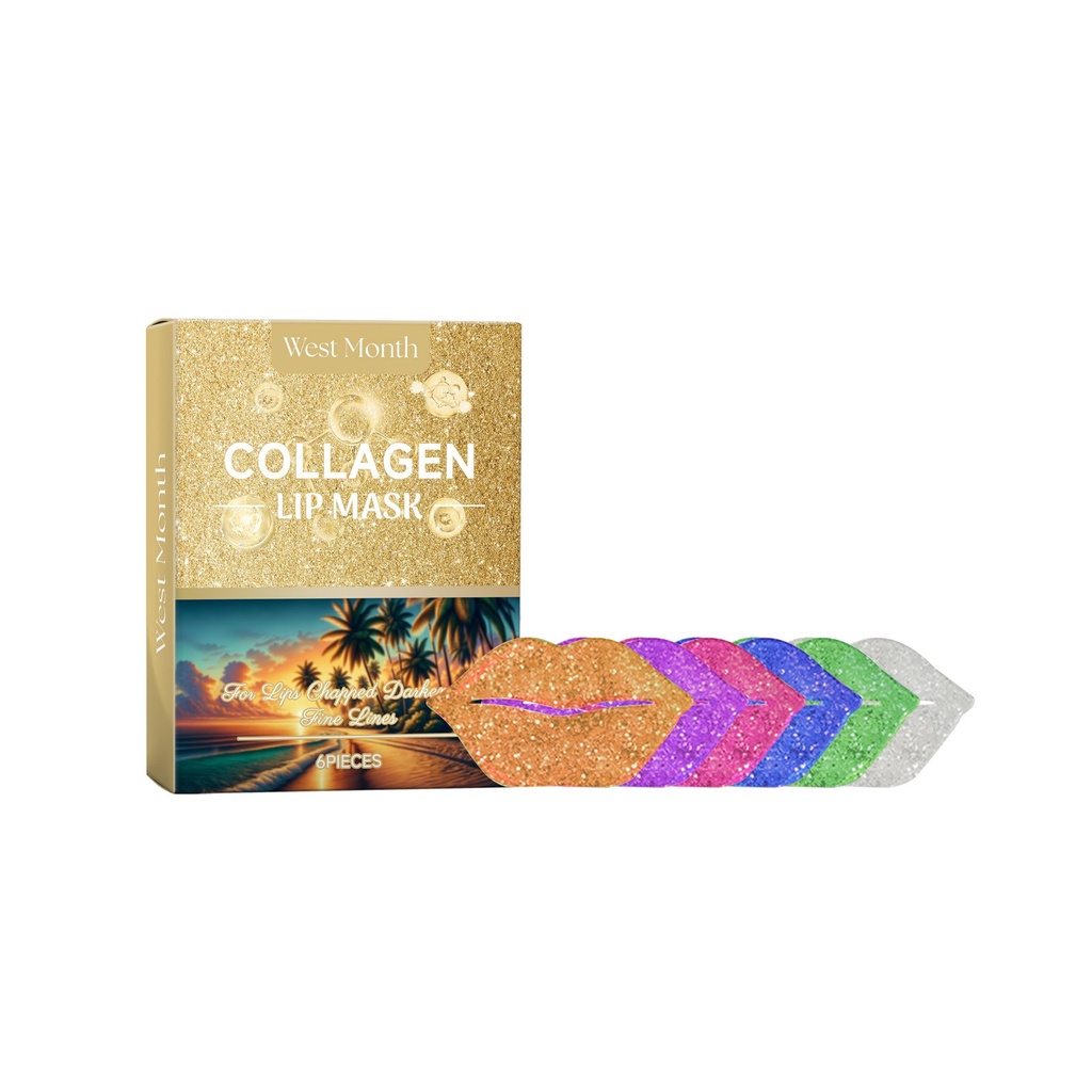 West&Month Mặt Nạ Môi Collagen Sửa Chữa Khô, Cung Cấp Độ ẩm, Cung Cấp Độ ẩm và Làm Sáng Những Đường Nếp Khóe Môi