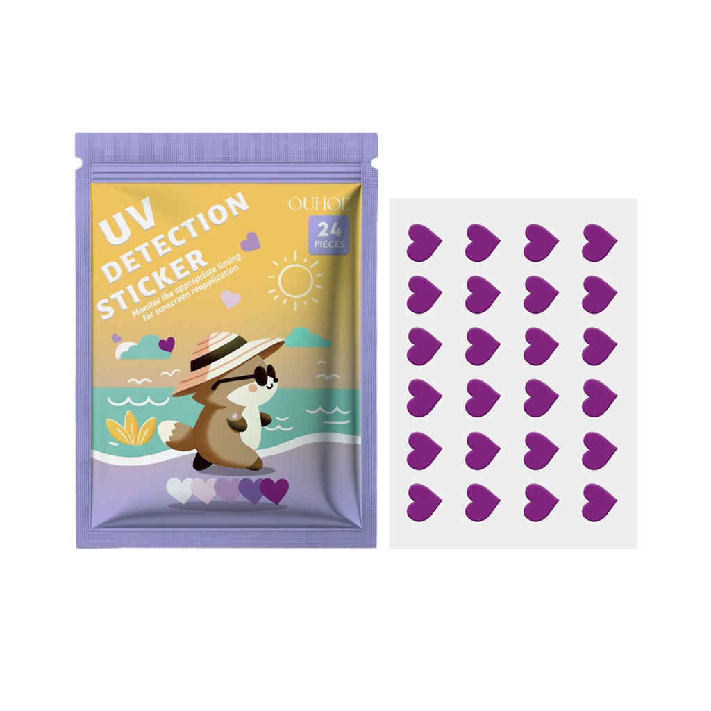 OUHOE Miếng Dán Phát Hiện UV, Bảo Vệ Da Mặt và Cơ Thể Chống Lại Ánh Sáng UV Ngoài Trời - Miếng Dán Thay Đổi Màu Nhạy Cảm Với Ánh Sáng