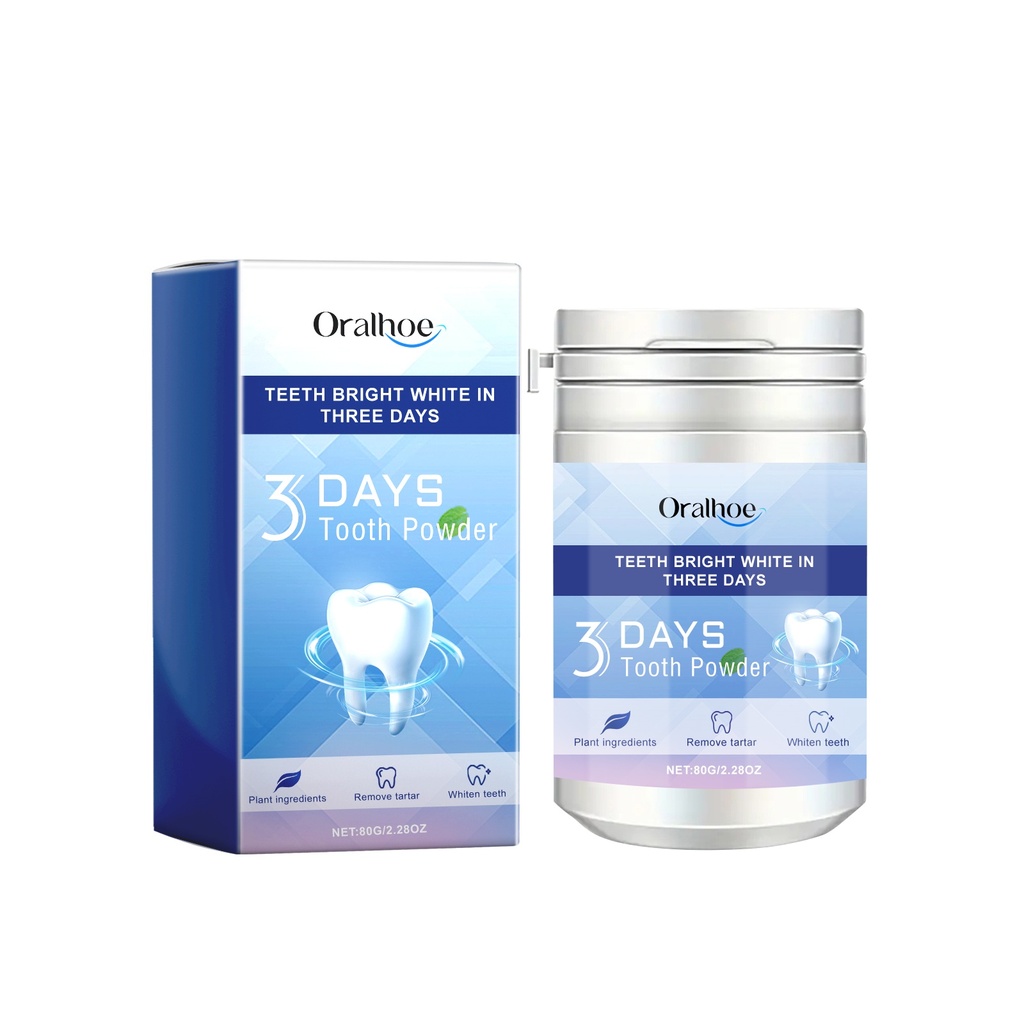 Bột Đánh Răng Oralhoe 3 Ngày, Hơi Thở Tươi Sạch Tẩy Trắng Răng Đánh Bạc Và Chăm Sóc Răng Miệng