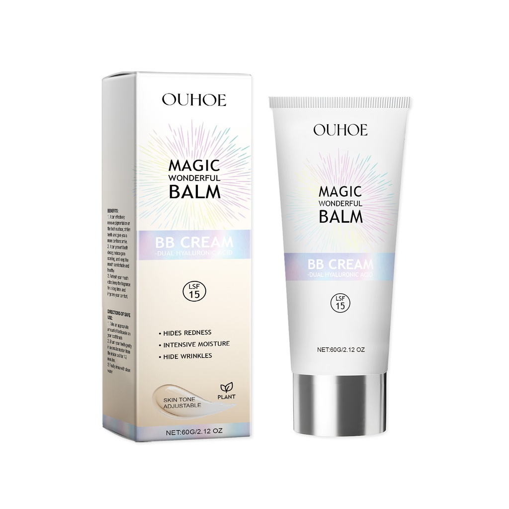 Kem Bb Brightening OUHOE, Cấp ẩm nhẹ nhàng, Dưỡng ẩm hàng ngày, Làm sáng tự nhiên, Kem che khuyết điểm tông màu tinh tế