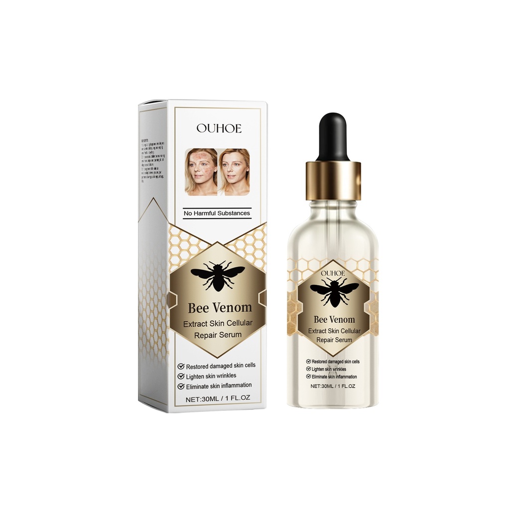 OUHOE Tinh chất sửa chữa da bằng nọc ong, làm mịn và làm săn chắc da với liệu pháp massage dưỡng ẩm nhẹ nhàng