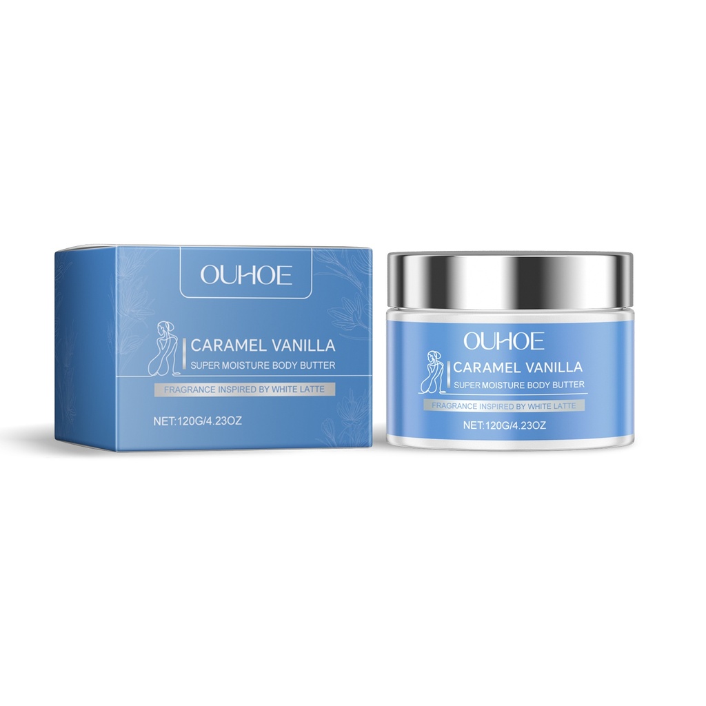 OUHOE Kem dưỡng ẩm cơ thể hương caramel vanilla nuôi dưỡng nhẹ nhàng, cung cấp độ ẩm, làm sáng và dưỡng ẩm làn da nhạy cảm