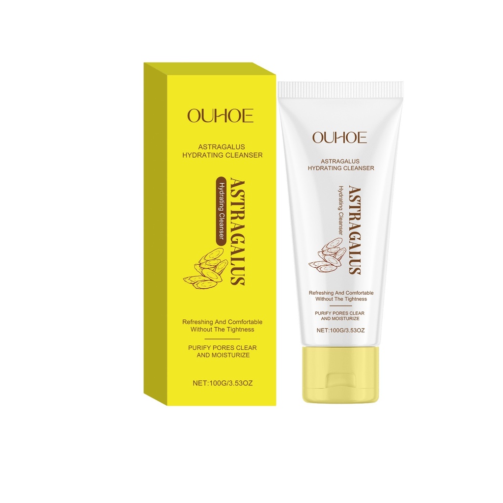 Sữa Rửa Mặt OUHOE Astragalus Làm Sạch Nhẹ Nhàng Da Mặt với Sữa Rửa Mặt Làm Sạch, Cung Cấp Độ Ẩm và Dưỡng ẩm