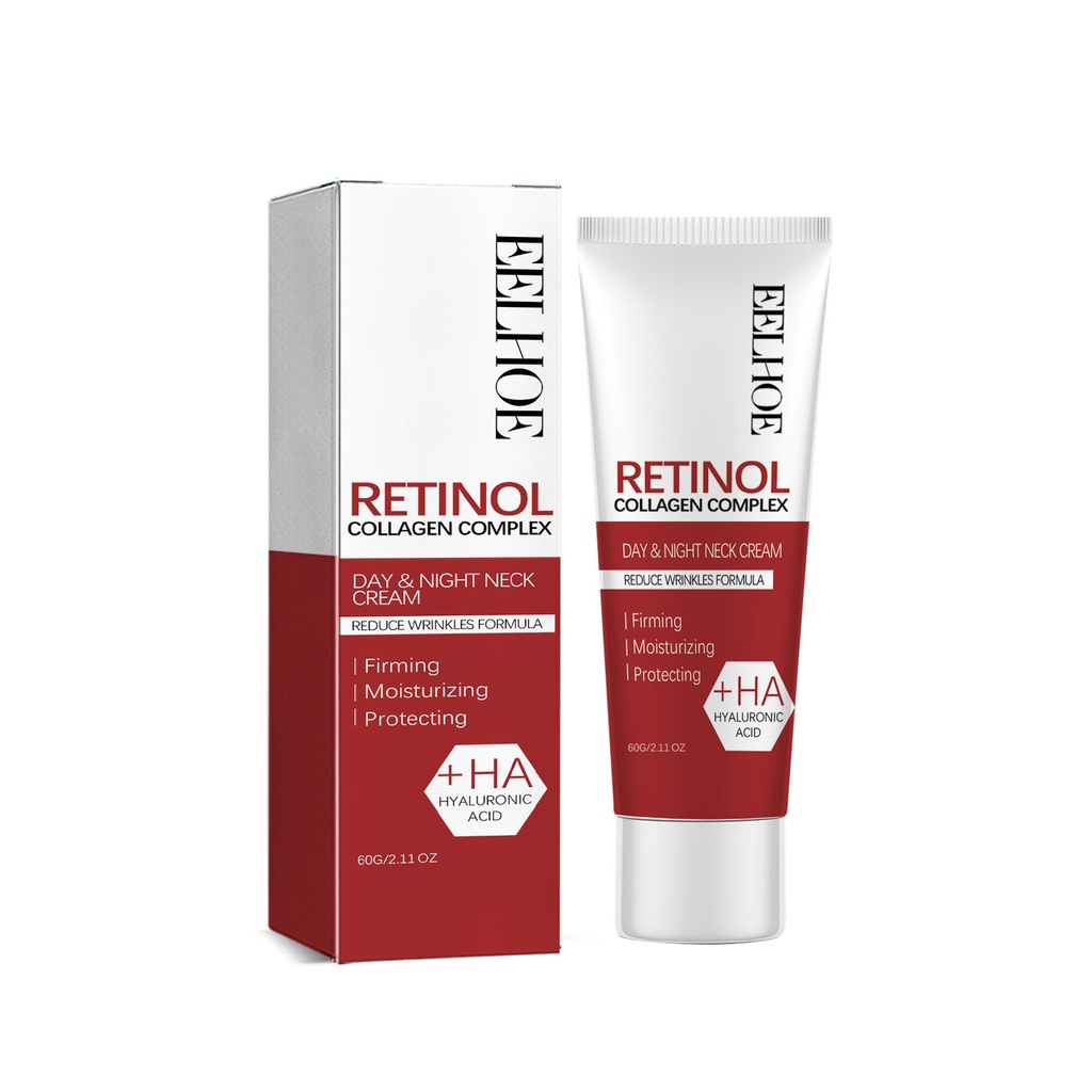 Kem cổ EELHOE Retinol Collagen Complex Ngày & Đêm, Cung cấp độ ẩm và làm mờ các nếp nhăn cổ, Kem nâng cơ cổ thiên nga