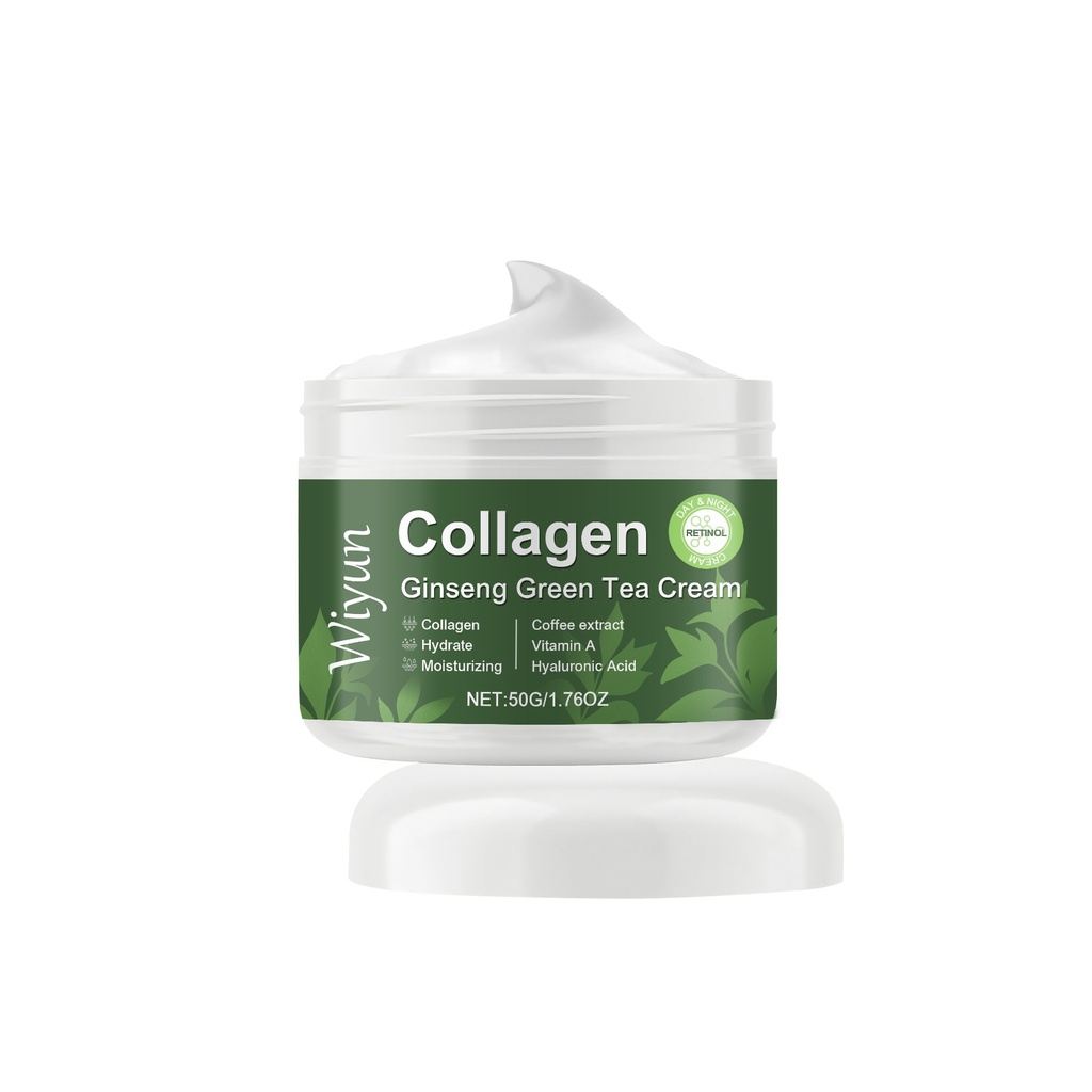 Kem Dưỡng Ẩm Collagen Nhân Sâm Trà Xanh Wiyun, Kem Dưỡng Ẩm Mặt, Giúp Làm Sáng và Căng Mịn Da