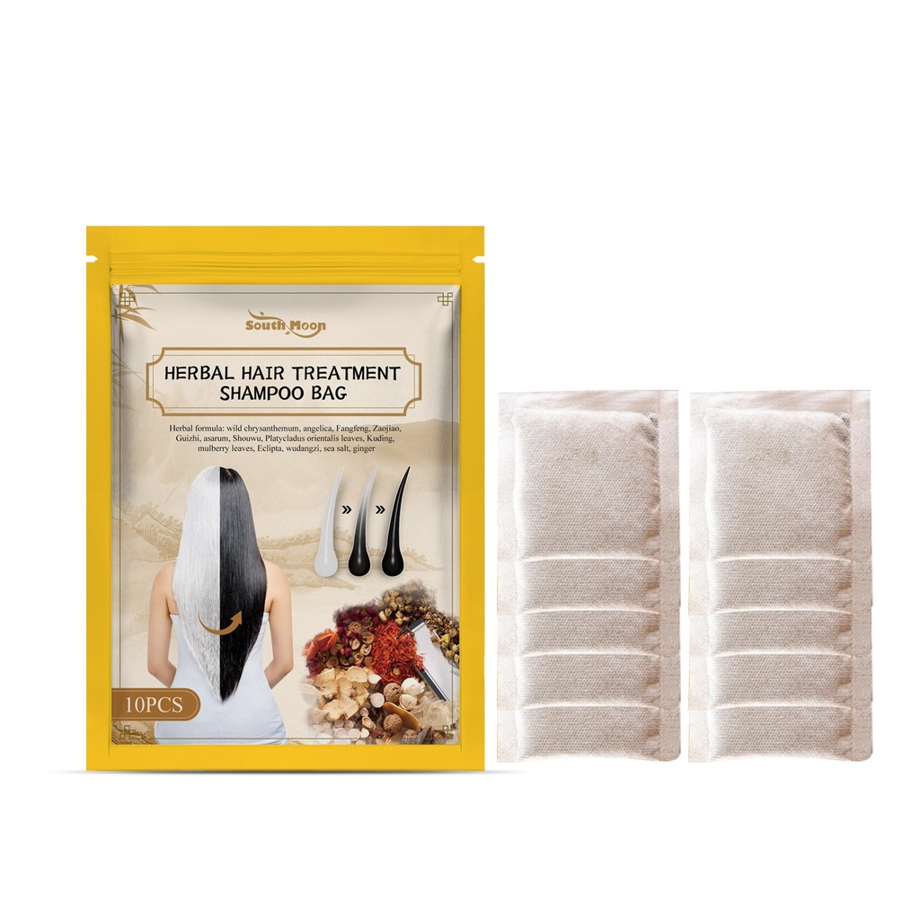 Túi Gội Đầu Điều Trị Tóc Thảo Dược South Moon, Tinh Chất Gừng Cung Cấp Độ Ẩm Cho Tóc Đen Tự Nhiên