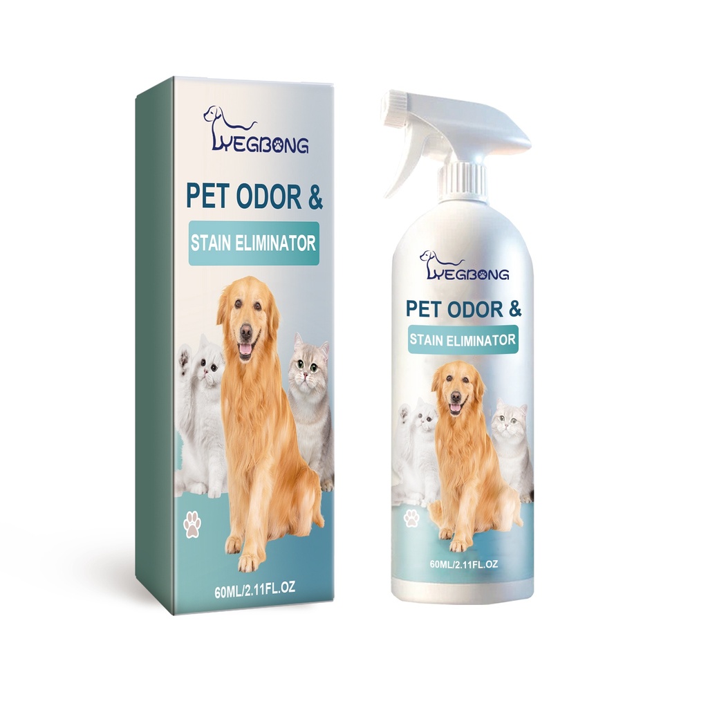 Yegbong Pet Odor & Stain Eliminator, Sản phẩm khử mùi và vết bẩn cho thú cưng, Xóa bỏ mùi cơ thể chó và mèo, mùi phân, Khử mùi trong nhà