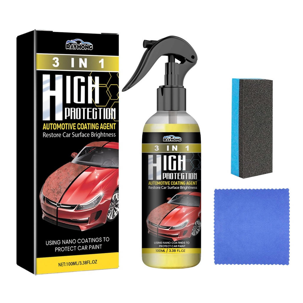 Rayhong Coating Agent Three-In-One (Yellow) For Oil Stain Removal, Polishing, Protection, Scratch Repair, Car Paint Cleaning, Maintenance And Coating