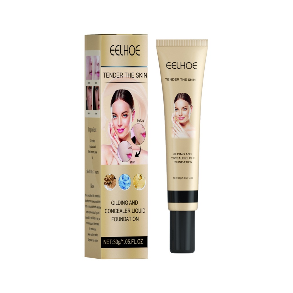 EELHOE Concealer Liquid Foundation, làm sáng da, kem che khuyết điểm tự nhiên, cấp ẩm, che lấp lỗ chân lông.