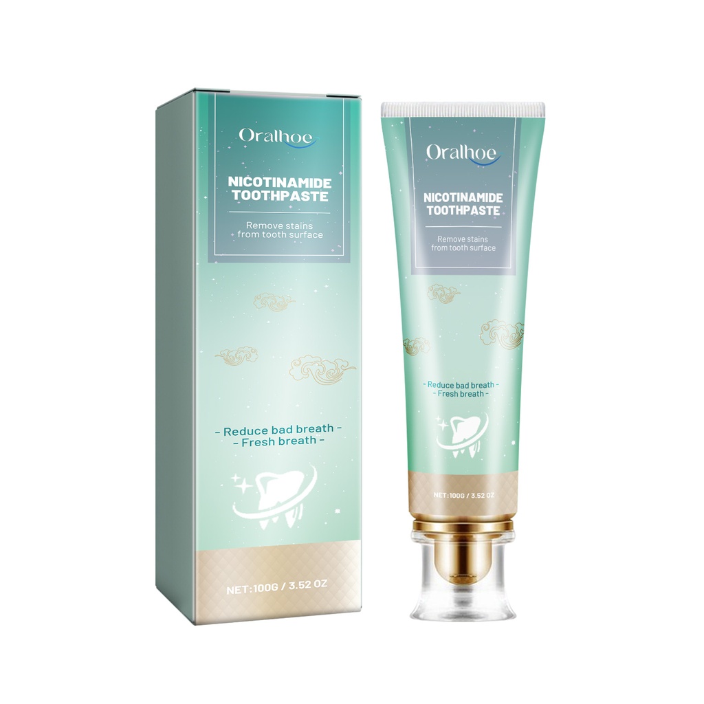 Kem Đánh Răng Oralhoe Nicotinamide, Làm Trắng Răng, Làm Sạch Tartar, Giúp Răng Vàng, Chăm Sóc Hơi Thở Tươi Mát Cho Kem Đánh Răng