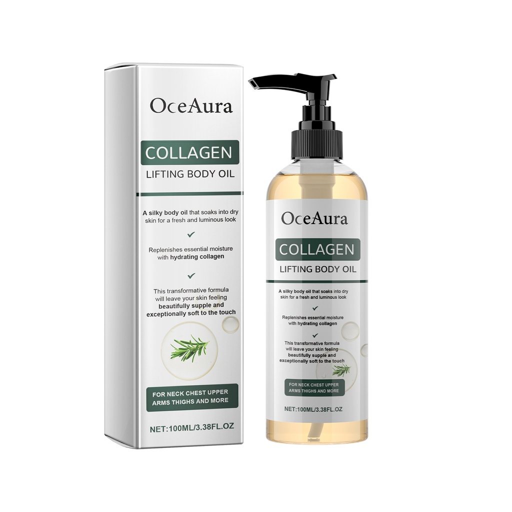 Dầu Thoa Cơ Thể Nâng Cơ OceAura Collagen, Dưỡng Ẩm và Làm Chặt Da Cánh Tay, Bụng, Dầu Massage Toàn Thân