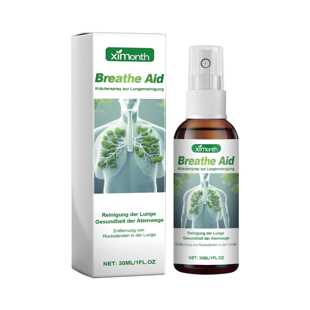 Ximonth Breathe Aid Xịt Thảo Dược Giúp Làm Sạch Phổi, Giảm Kích Thích Họng Cơn Ho Xịt Tinh Chất Miệng