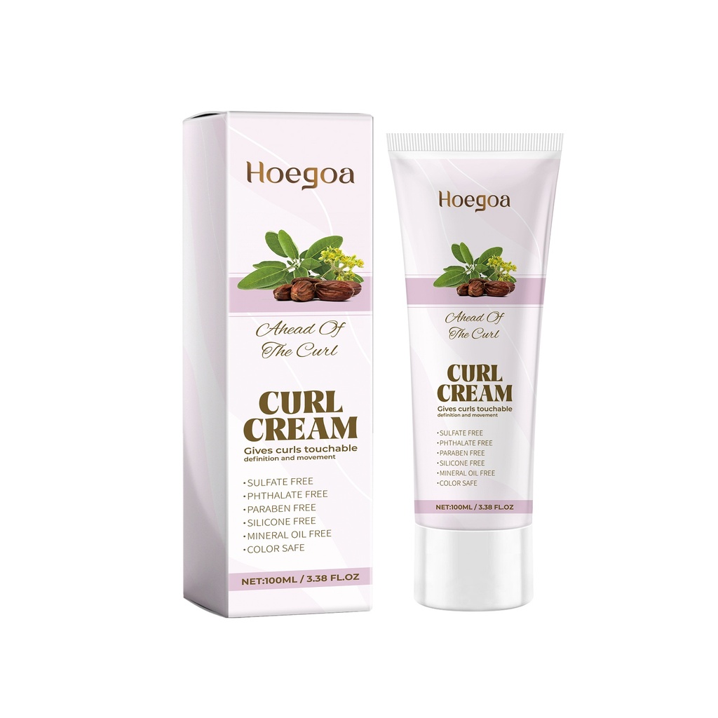 Kem uốn tóc dầu jojoba Hoegoa, trị liệu uốn tóc, tạo kiểu tóc cấp ẩm bóng mượt, elastin