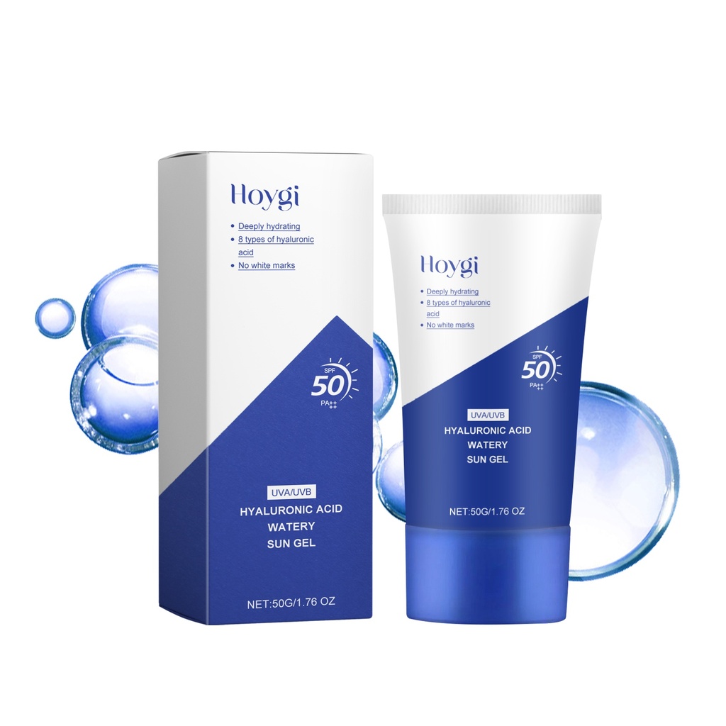 Gel Nắng Lỏng Axit Hyaluronic Hoygi, Cung cấp độ ẩm, Tách Biệt và Bảo vệ Ánh Sáng Tia UV để Sửa Chữa Đỏ Mặt, Tươi Mát và Không Nhờn