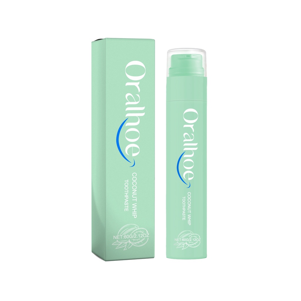 Kem Đánh Răng Oralhoe Coconut Whip, Nhiều Hương Vị, Làm Sạch Răng, Tartar Vàng, Hơi Thở Tươi Mát, Răng Đẹp