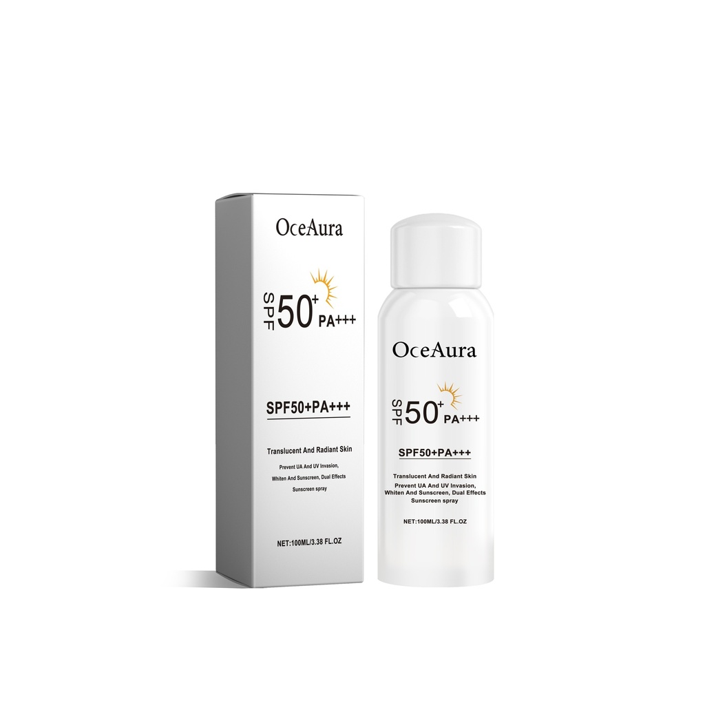 Xịt Chống Nắng OceAura, Xịt Bảo Vệ Dưỡng Ẩm và Làm Mát Cho Bảo Vệ UV Ngoài Trời