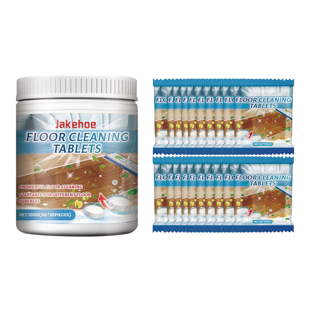 Viên nén làm sạch sàn Jakehoe, làm sạch nhẹ nhàng cho sàn gỗ và đá cẩm thạch tại nhà, loại bỏ vết bẩn, đánh bóng, làm sáng