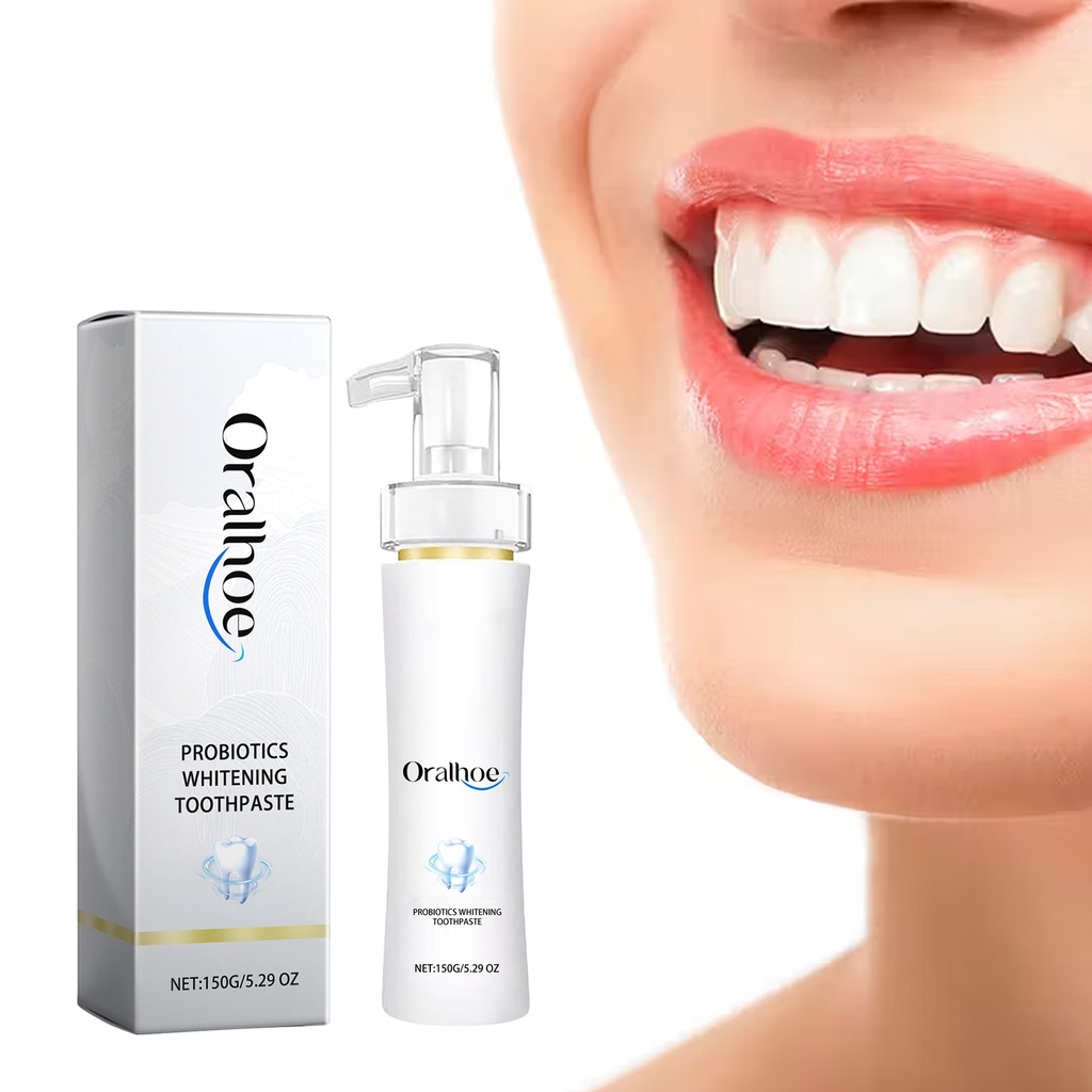 Kem đánh răng làm trắng Probiotic Oralhoe, làm sạch sâu để loại bỏ mùi hôi, chăm sóc răng miệng