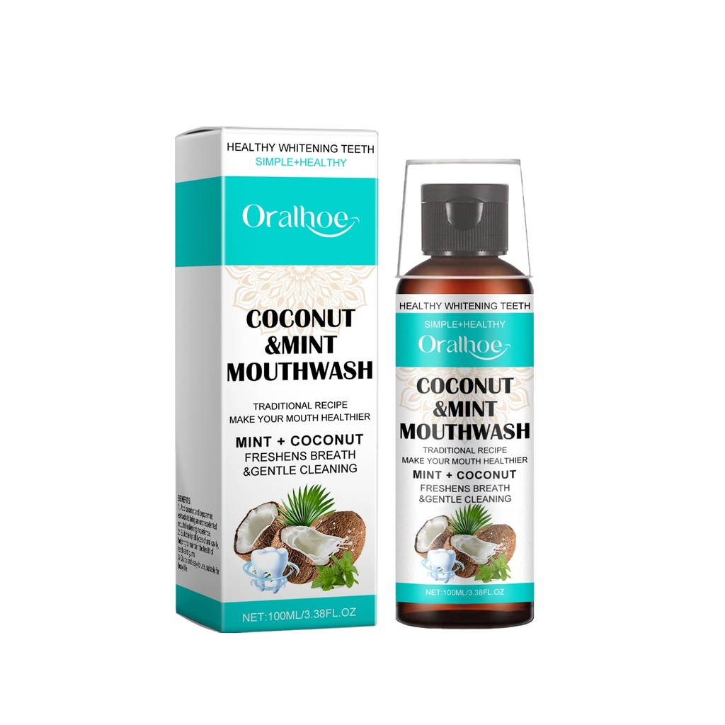 Oralhoe Nước Súc Miệng Dừa Bạc Hà, Loại Bỏ Vết Bẩn Làm Tươi Hơi Thở Và Làm Sạch Răng Với Sự Chăm Sóc Thuận Tiện
