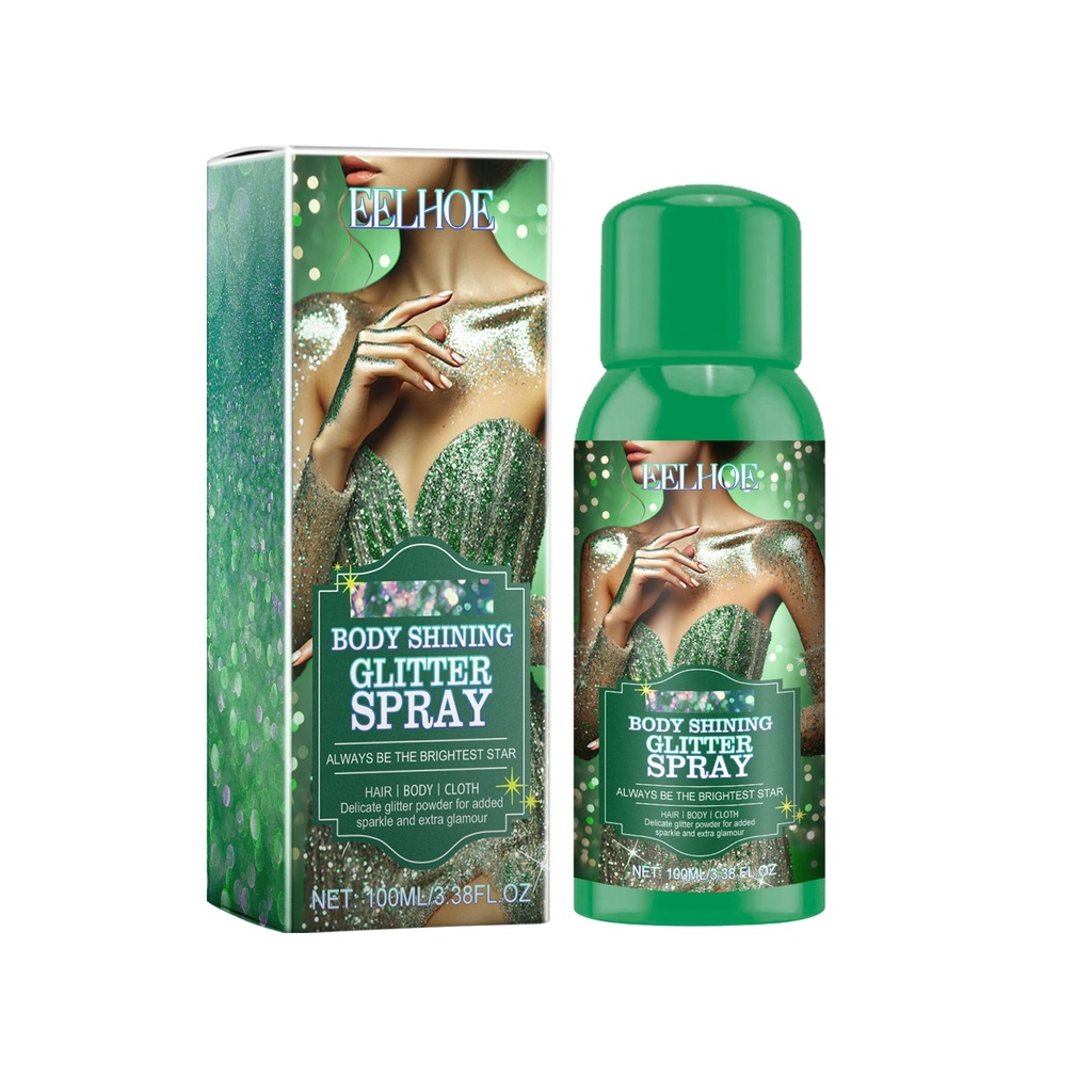 EELHOE Xịt Glittler Rạng Rỡ, Xịt Tạo Điểm Nhấn Tạo Hình Tự Nhiên Bền Lâu Brightening Glitter