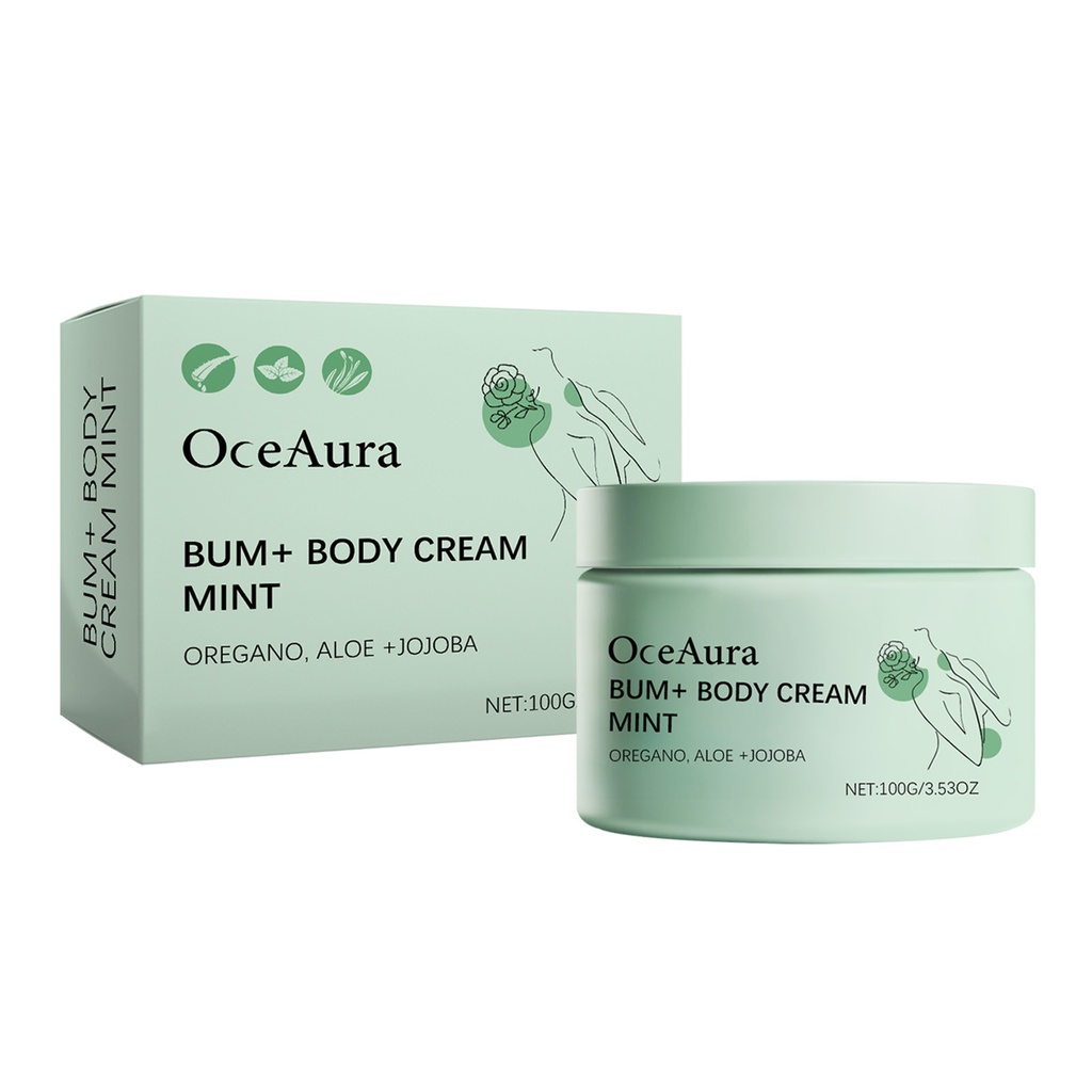 Kem dưỡng thể bạc hà OceAura nhẹ nhàng âu yếm làn da, làm mát, cấp nước và dưỡng ẩm cho cơ thể và làn da
