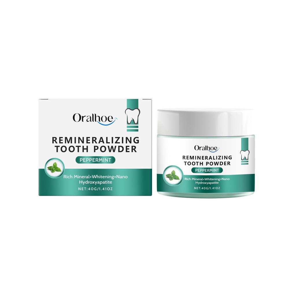 Bột Đánh Răng Oralhoe Hương Thơm Bạc Hà Làm Sạch Răng Hàng Ngày, Khử Tàn Nhang, Miệng Sạch và Thoải Mái