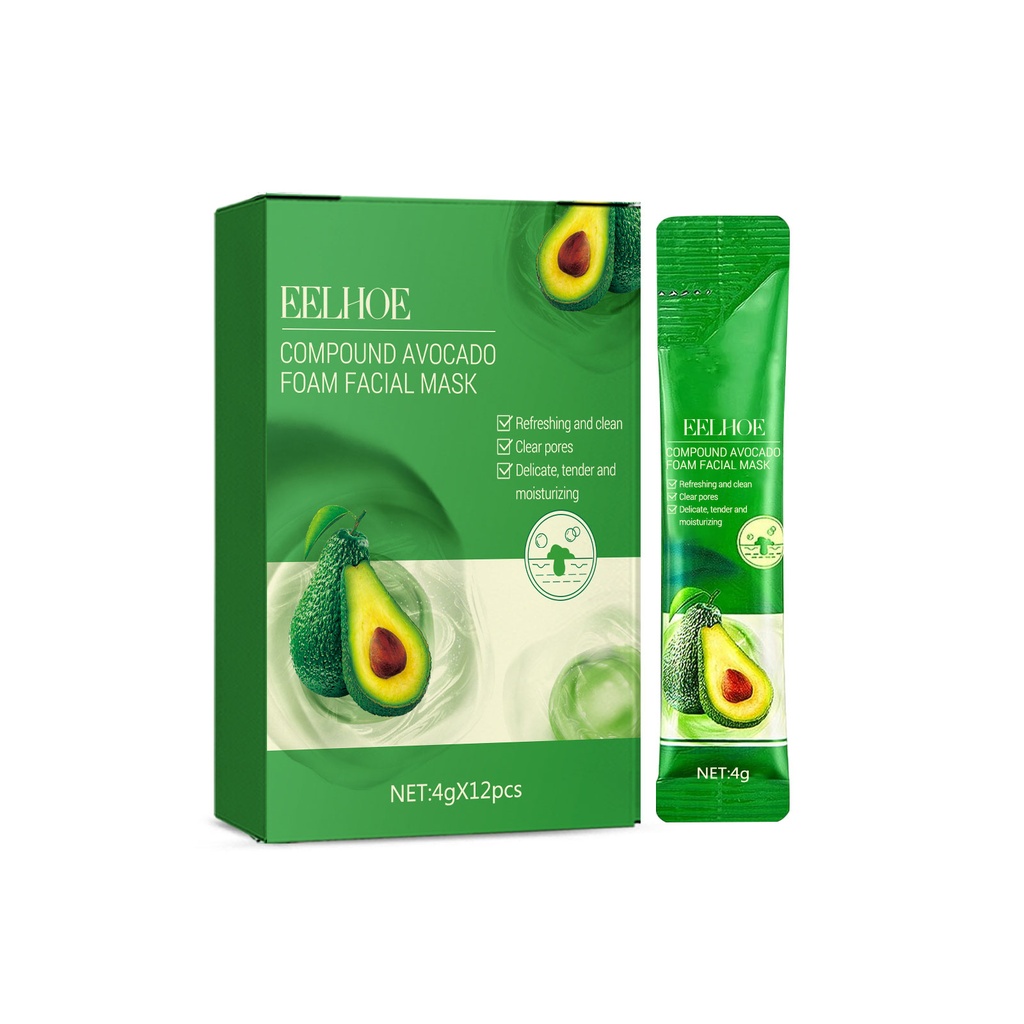 Mặt nạ bọt EELHOE Avocado, kiểm soát dầu, làm sạch sâu, se hơi, tái tạo da