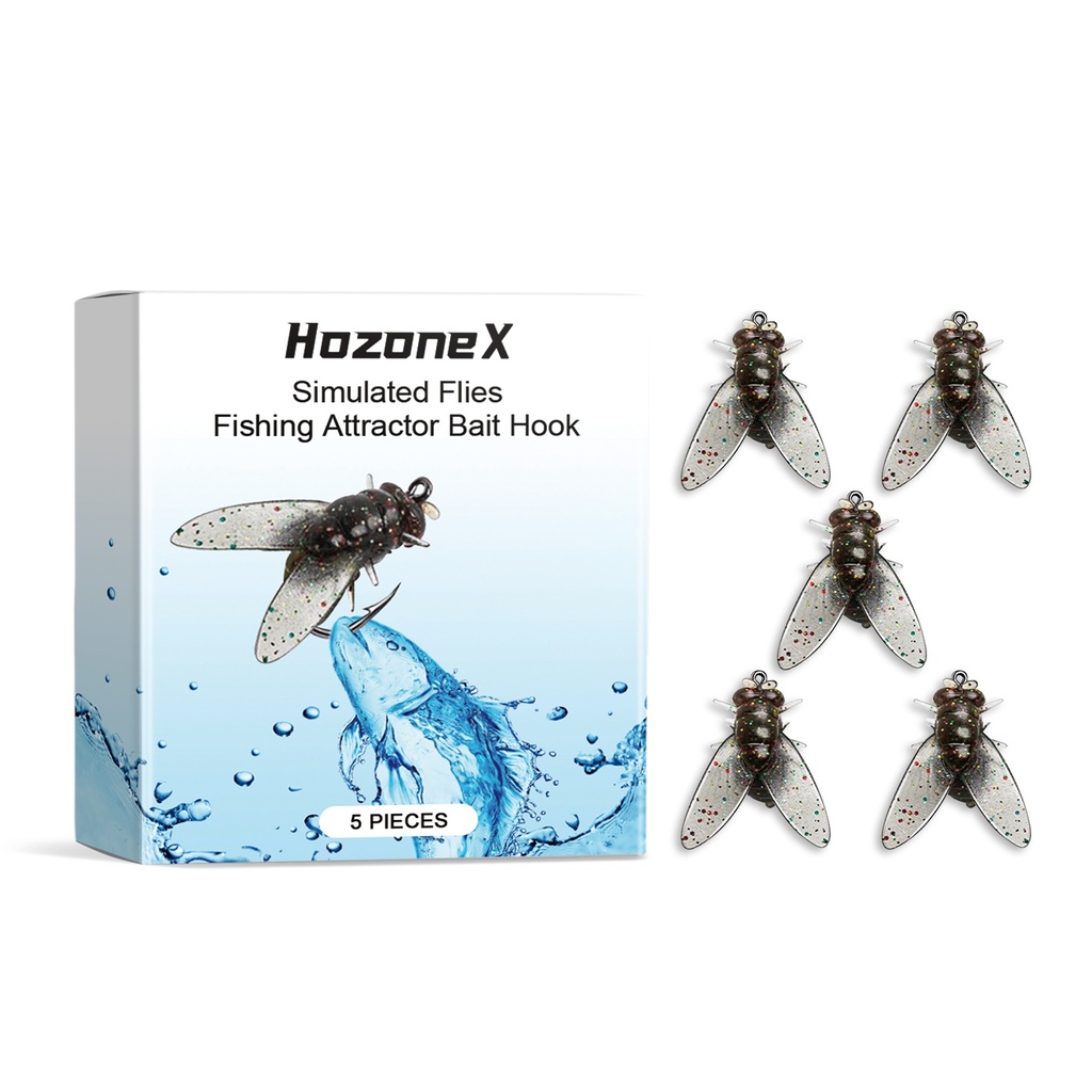 HozoneX Mồi Câu Cá Giả Simulation Móc Mồi Mềm Bionic Insect Móc Câu Mồi Miệng Ngựa Thanh Trắng