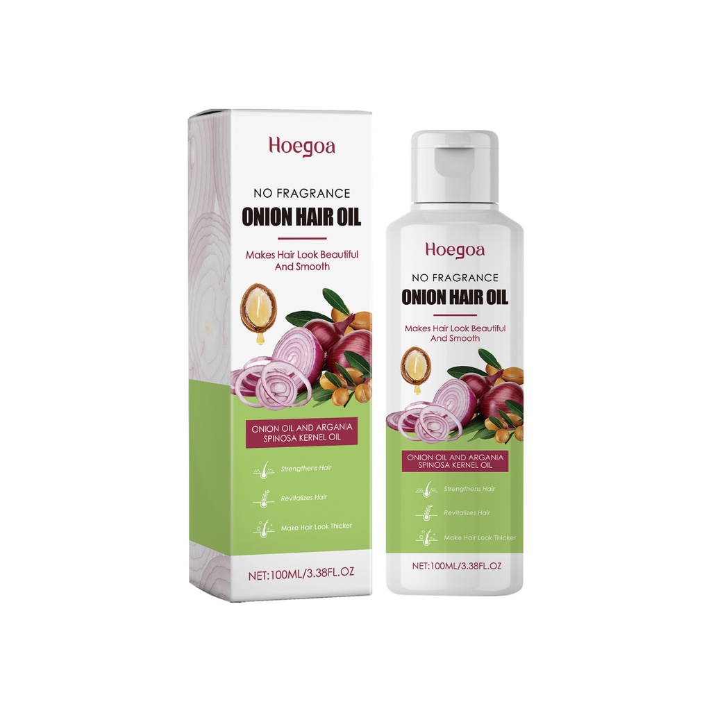Dầu ủ tóc hành tây Hoegoa với dầu Argan dưỡng tóc và chân tóc, giúp tóc luôn mềm mại và đầy dinh dưỡng