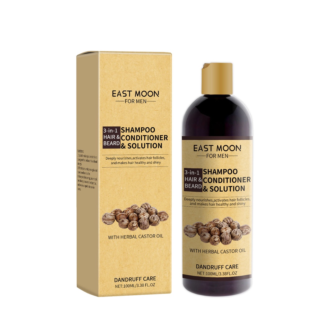 East Moon 3 Trong 1 Chăm Sóc Râu Và Tóc, Làm Sạch Dịu Nhẹ Cho Râu Và Tóc Nam Giới, Dưỡng Ẩm Và Cung Cấp Dưỡng Chất