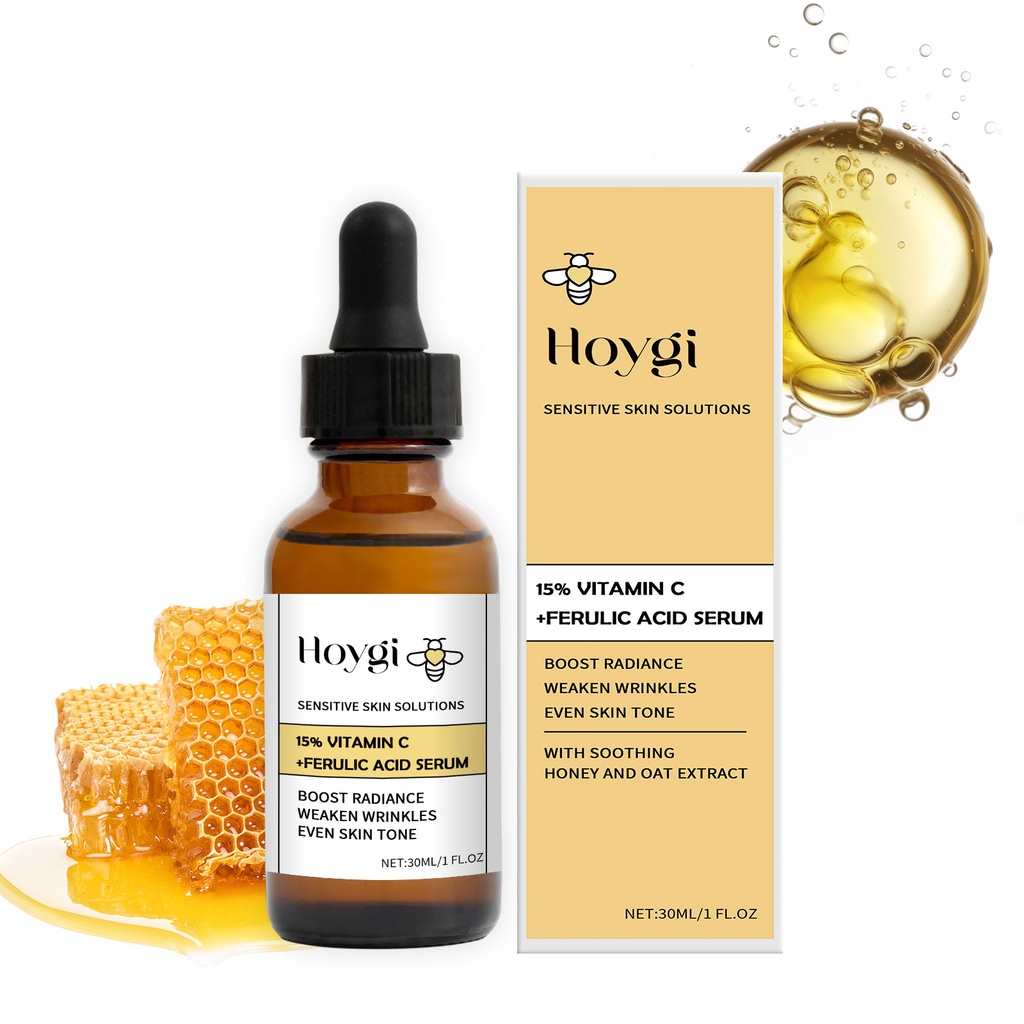 Tinh chất mật ong Vitamin C Hoygi làm săn chắc da mặt, ứng dụng dưỡng ẩm hàng ngày.