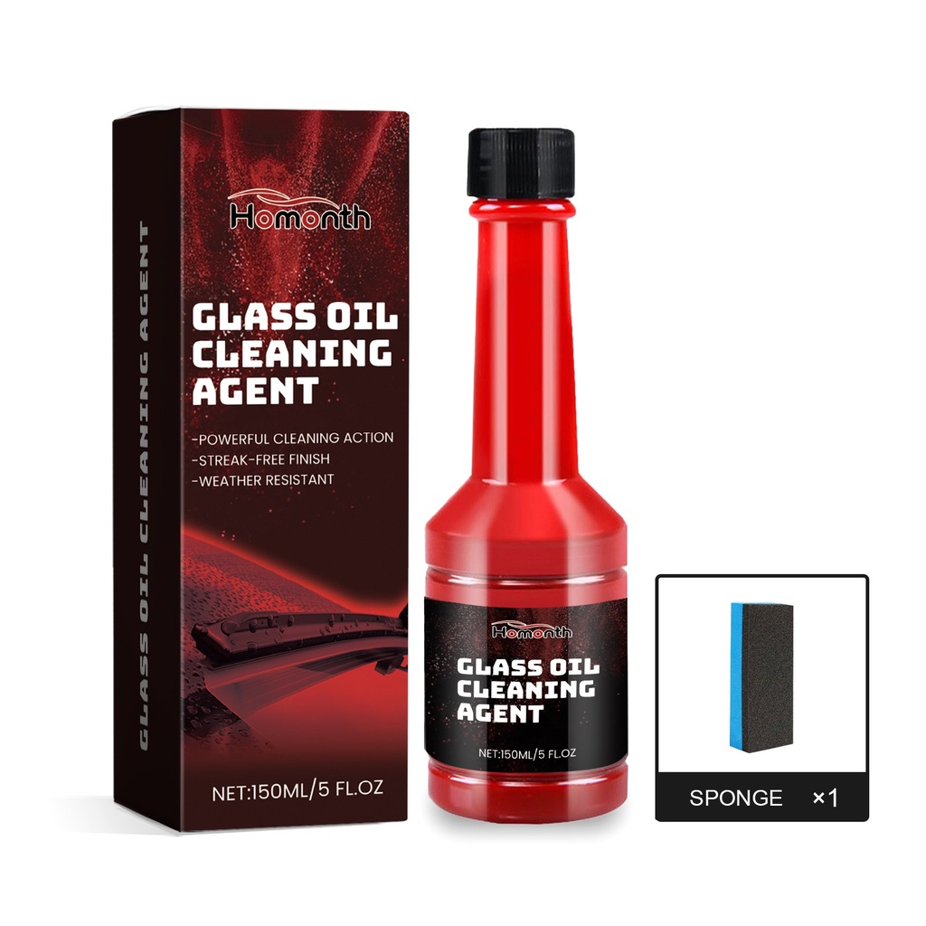 Homonth Automotive Windshield Oil Film, Glass Refurbishment Decontamination Clean Clear Vision Oil Film Cleaning Agent