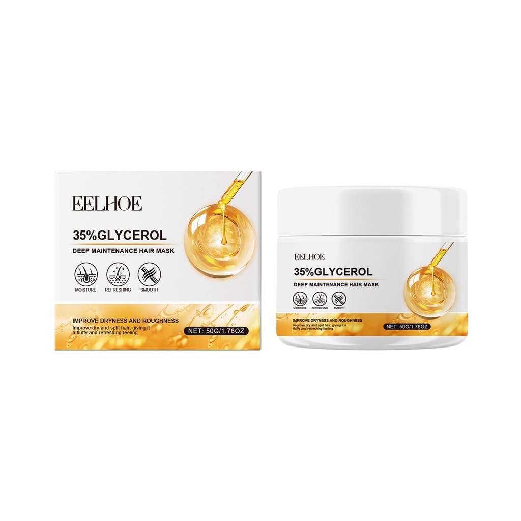 EELHOE 35% Mặt Nạ Tóc Glycerin Cung Cấp Độ Ẩm Sâu và Cải Thiện Kết Cấu Tóc, Giúp Tóc Mềm Mượt, Bóng Đẹp và Giữ Nước