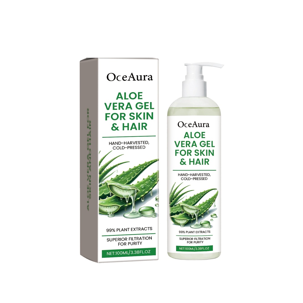 Gel Aloe Vera OceAura Cung Cấp Độ Ẩm Và Dưỡng Ẩm Dịu Nhẹ Cho Da Và Tóc Với Gel Aloe Vera Làm Mát