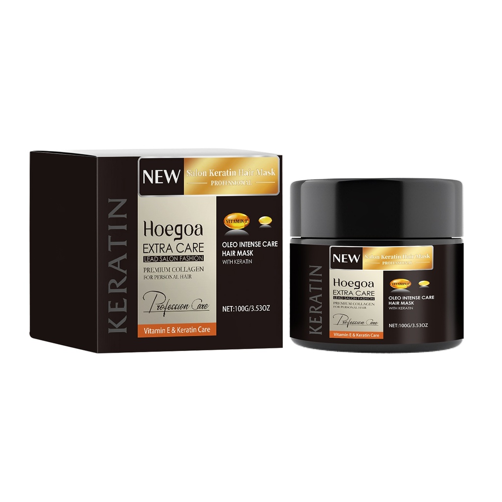 Mặt nạ tóc phục hồi dưỡng ẩm Hoegoa - Repair Hair Natural Fluffy Soft Moist Moist Keratin Hair Mask