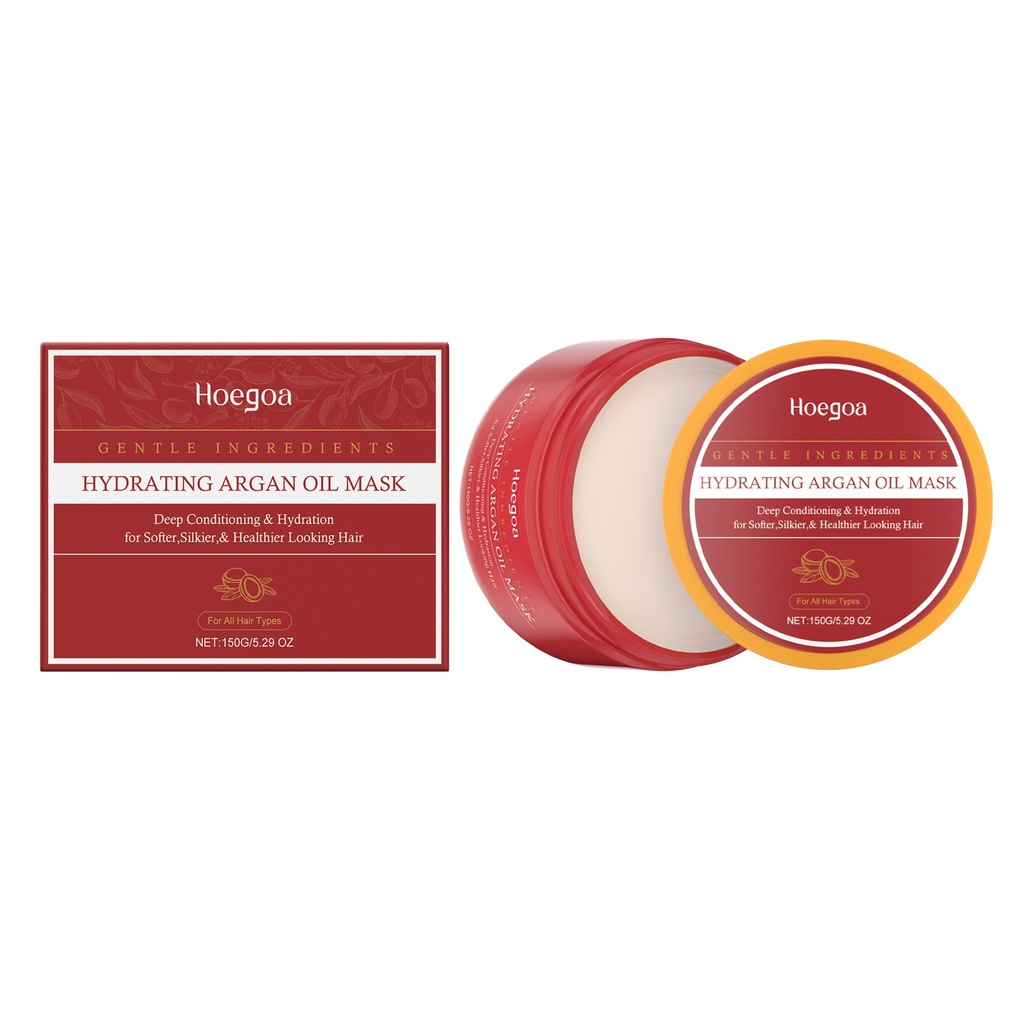 Mặt nạ tóc Hoegoa Argan Oil, cấp ẩm và phục hồi tóc, phục hồi tóc khô và làm tóc mượt mà