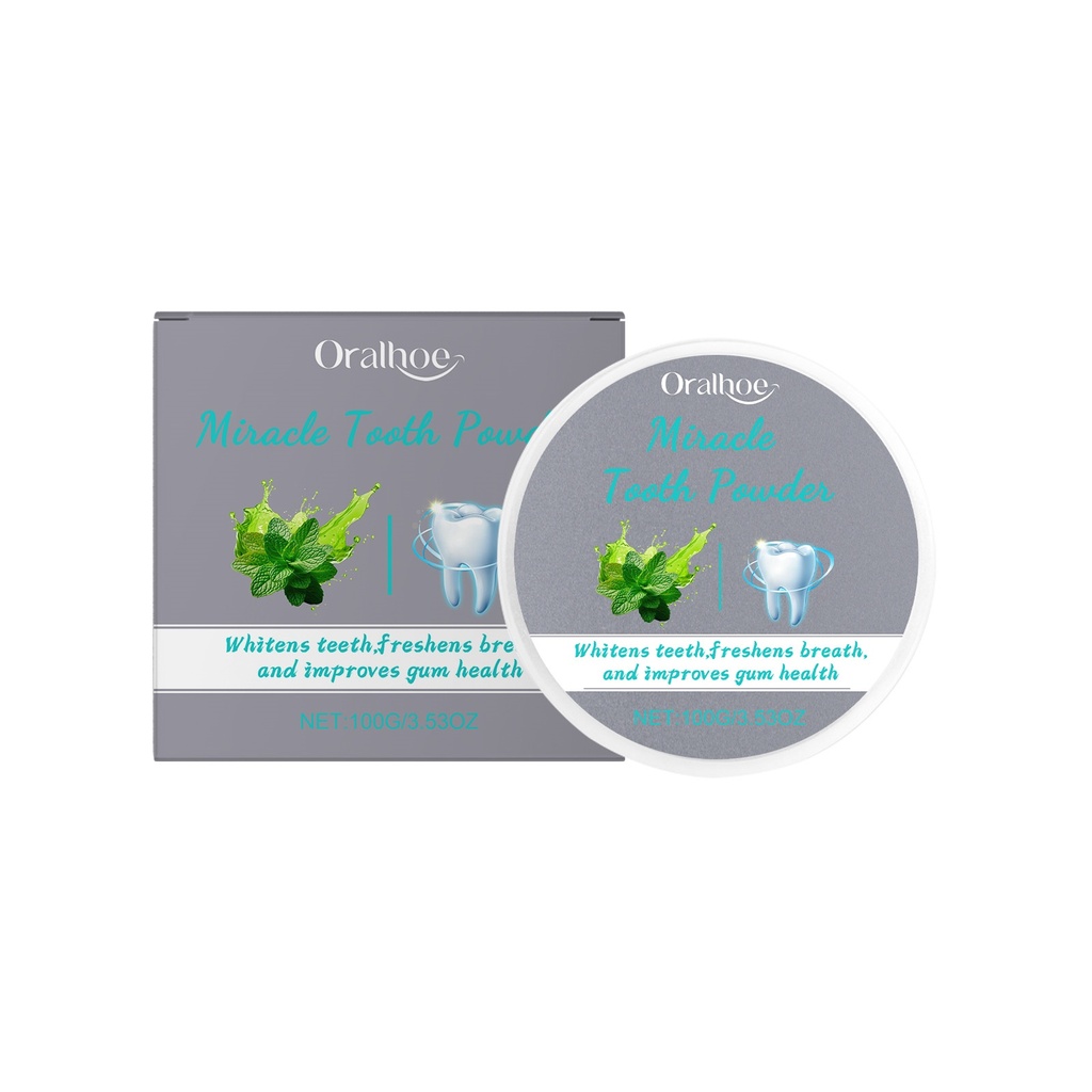 Bột đánh răng mint Oralhoe, bột làm sạch nhẹ nhàng, hơi thở thơm mát