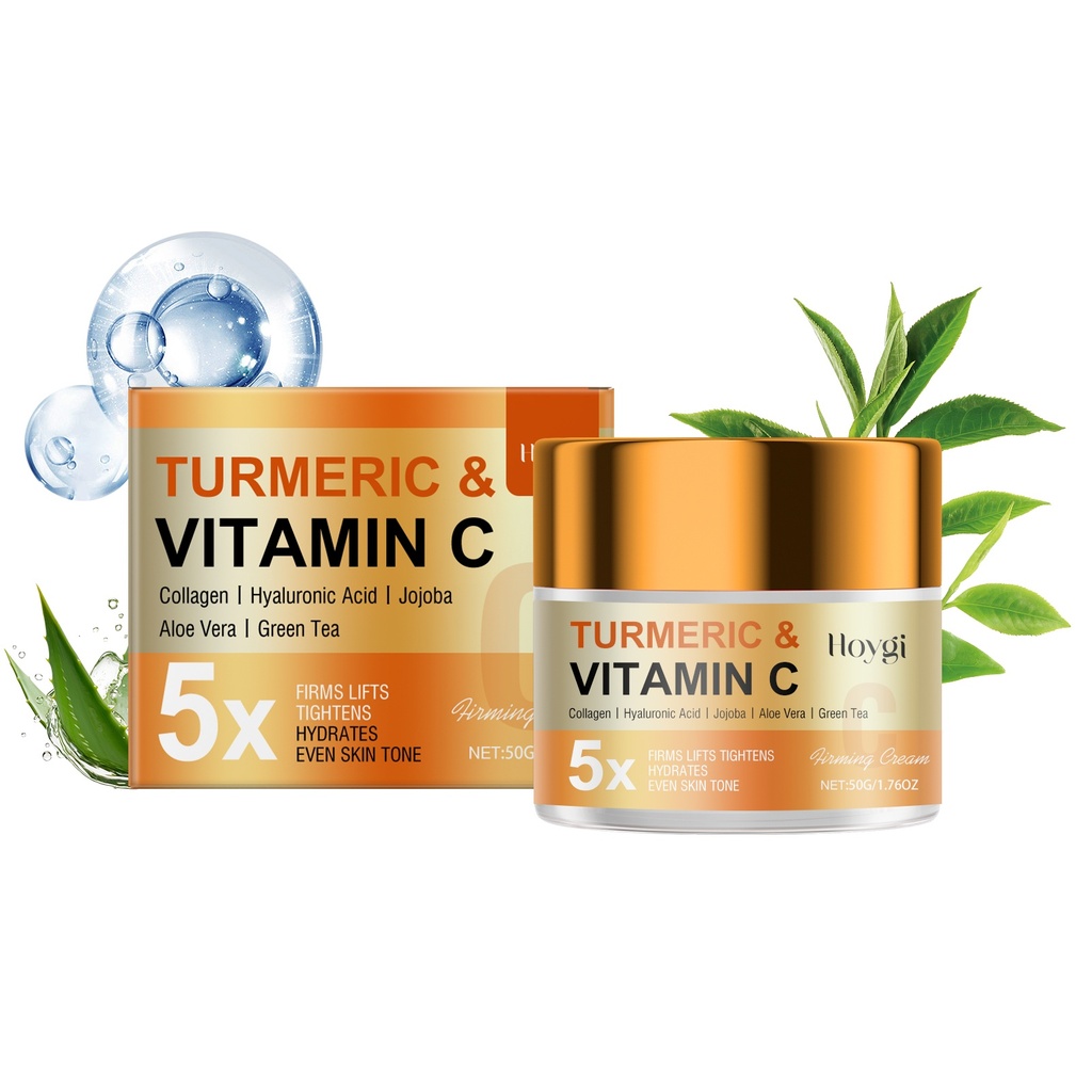 Kem làm săn chắc Vitamin C Hoygi giảm nếp nhăn mịn trên mặt và nuôi dưỡng da một cách nhẹ nhàng.