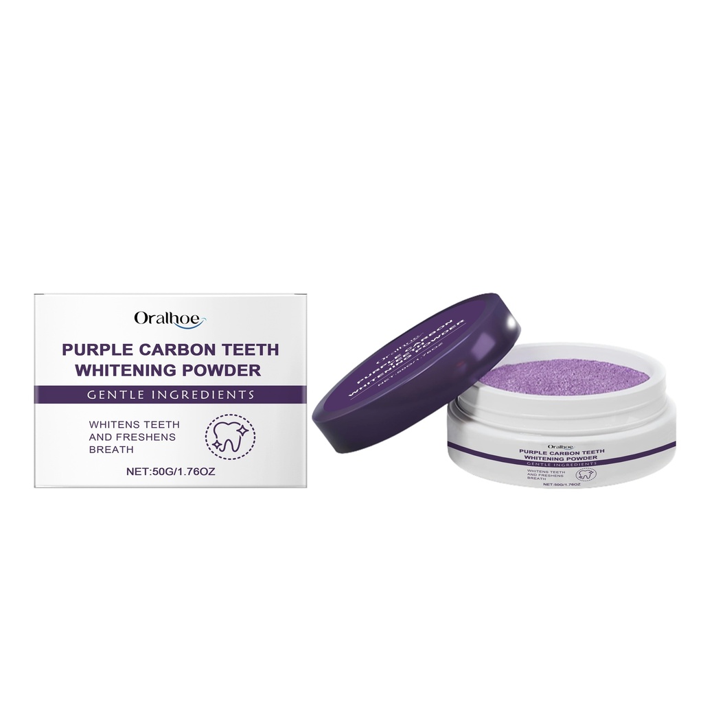 Bột đánh răng Oralhoe Purplish Beauty cho hơi thở thơm mát, làm sạch cao răng vàng, chăm sóc răng miệng sáng bóng.