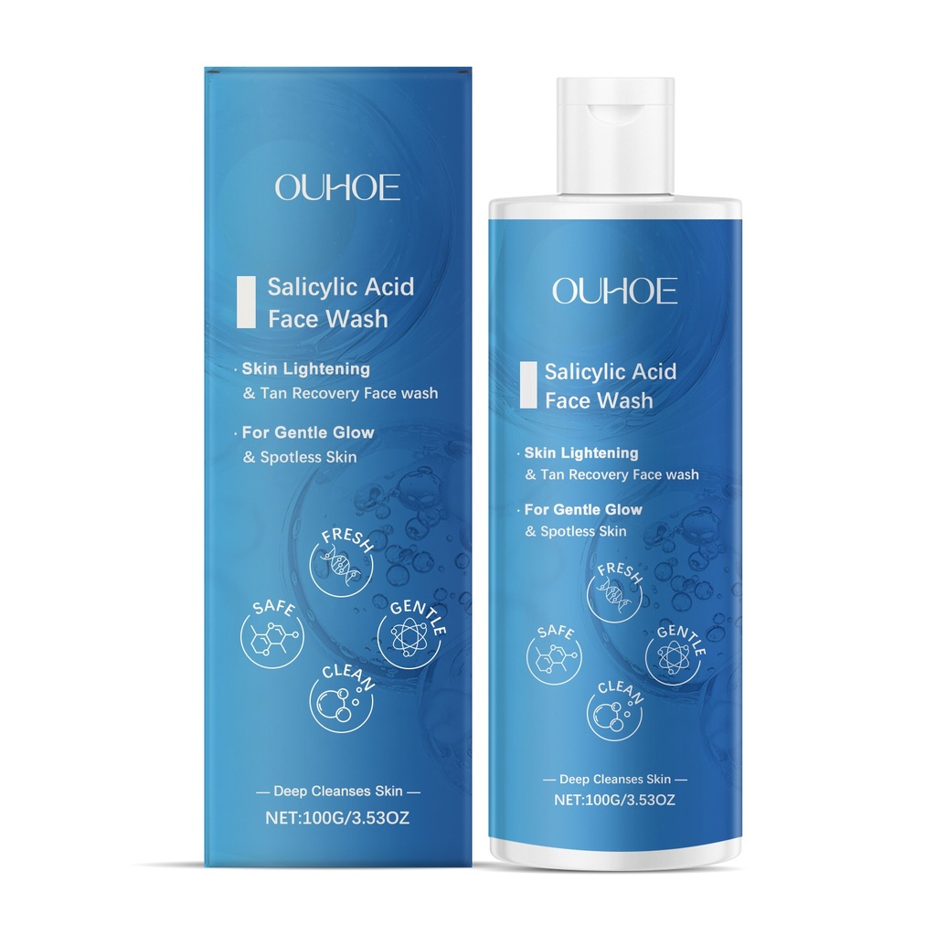 Sữa Rửa Mặt Axit Salicylic OUHOE - Sữa Rửa Mặt Làm Sạch Lỗ Chân Lông, Giảm Mụn và Cung Cấp Độ ẩm Nhẹ Nhàng