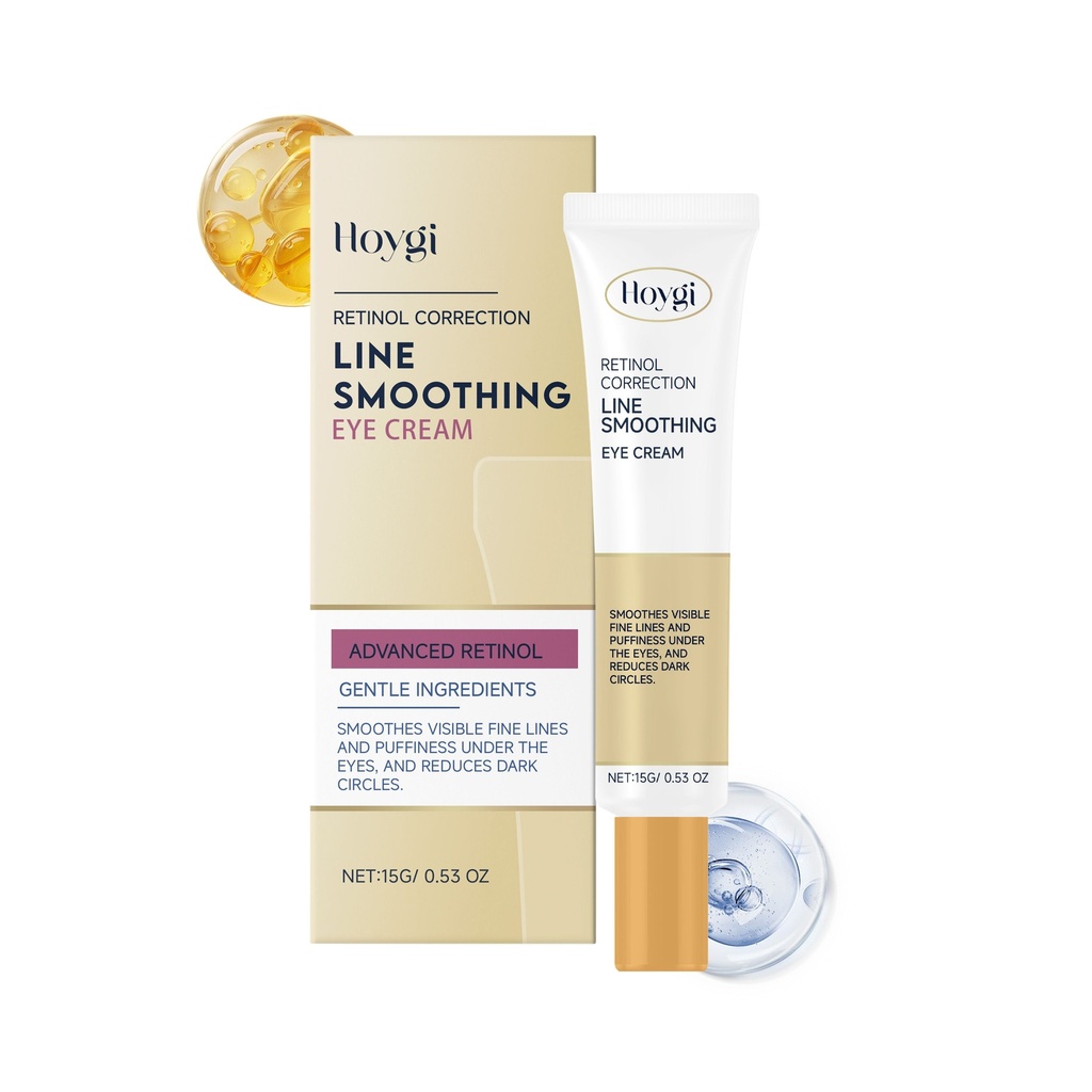 Kem mắt retinol Hoygi làm sáng các nếp nhăn nhỏ, làm săn chắc, cấp ẩm và nuôi dưỡng làn da quanh mắt